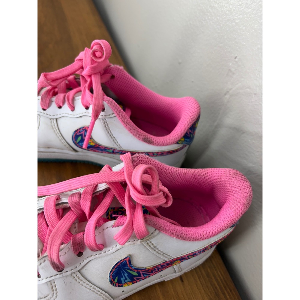 Nike Air Force 1 Low Kids White Pink Psychedelic FJ3483-100 Size 11.5C - Picture 3 of 7